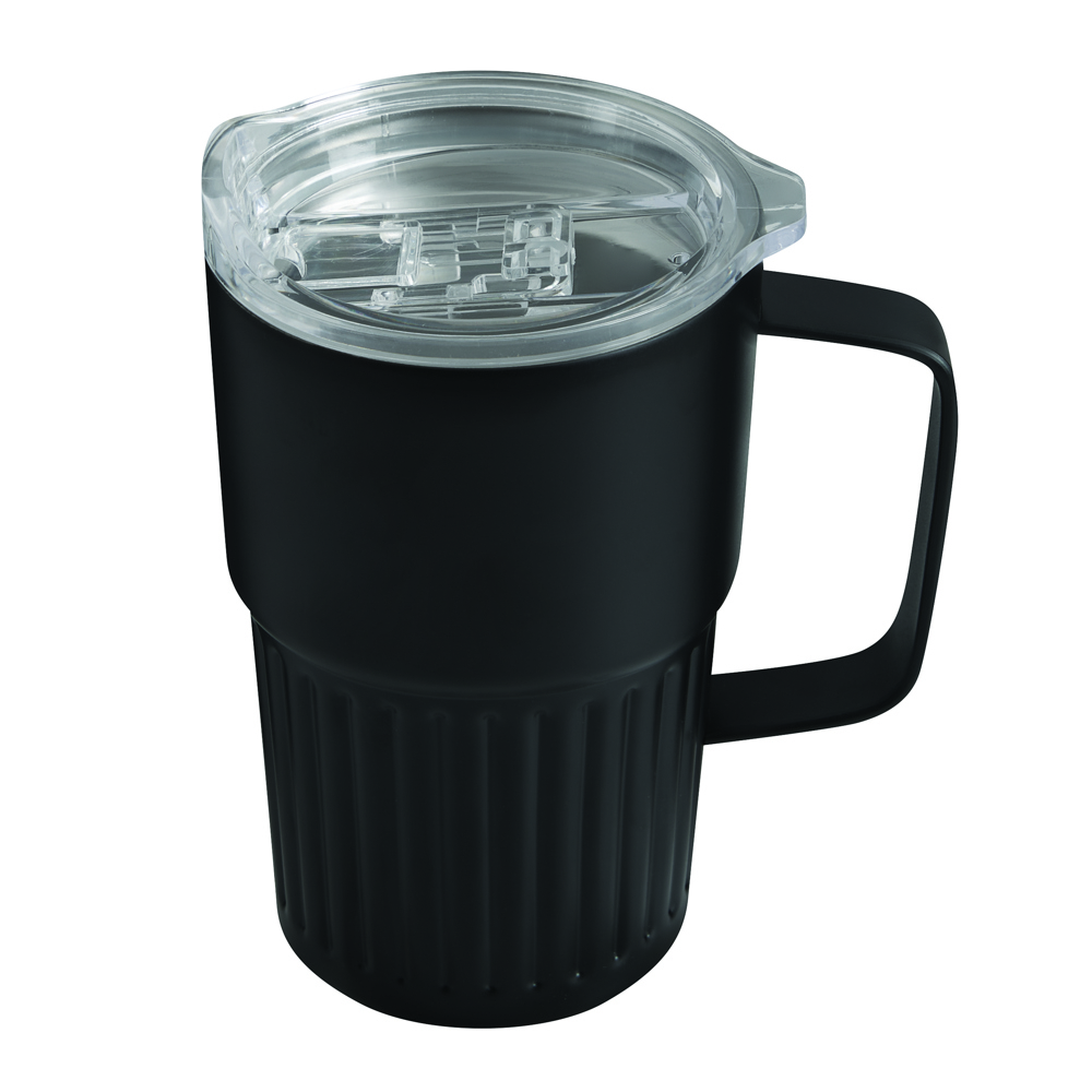 WAVE HOLD - Vacuüm drinkbeker - voor bedrijven en relatiegeschenken - Zwart