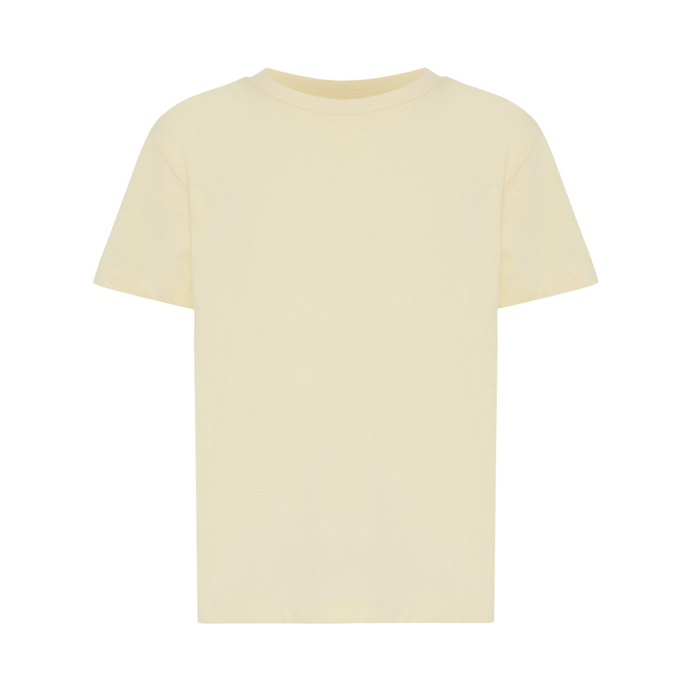 IQONIQ Koli kids lichtgewicht gerecycled katoen t-shirt - kopen of bedrukken - cream yellow (± PMS 12-0717 TCX)