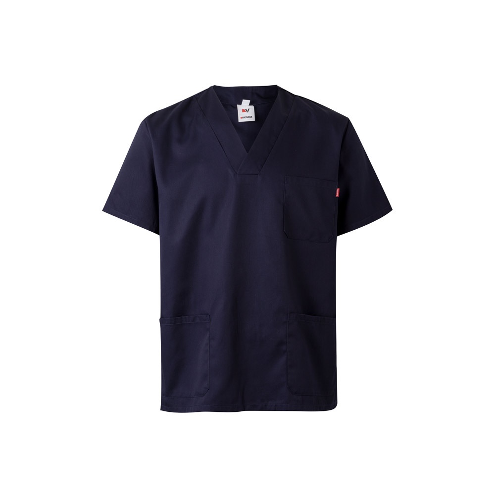 VL ILLAPA. Tuniek van keperstof (190g/m²) met korte mouwen, van polyester (65%) en katoen (35%) - bedrukt of - blauw
