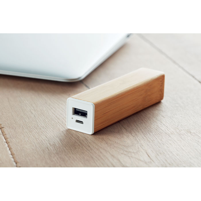 POWERBAM - 2200 mAh Bamboe powerbank - kopen of bedrukken