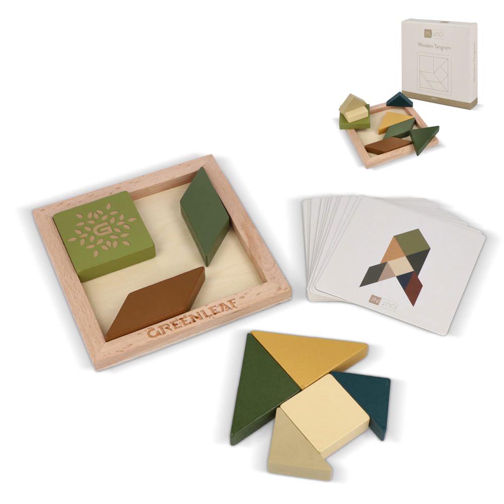 InSideOut Houten Tangram think IQ puzzle - voor bedrijven en relatiegeschenken