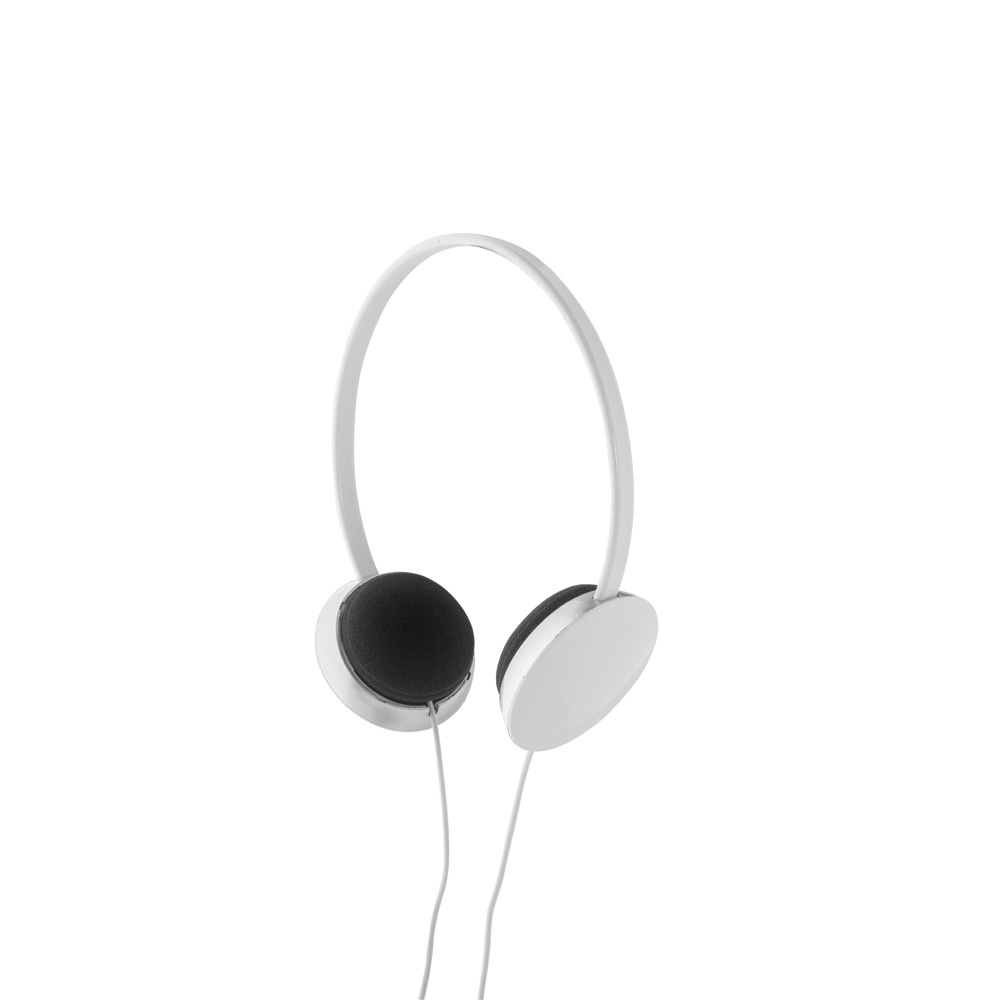 VOLTA. Koptelefoon met ABS-kabel van 1.2 m - met logo of onbedrukt bestellen - Wit