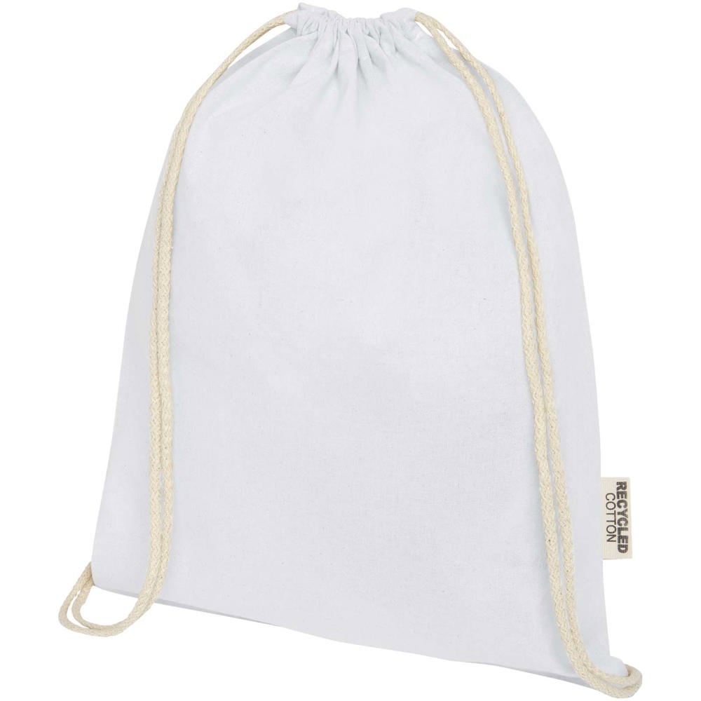 Oregon tas met trekkoord van 140 g/m² GRS gerecycled katoen - kopen of bedrukken - Wit