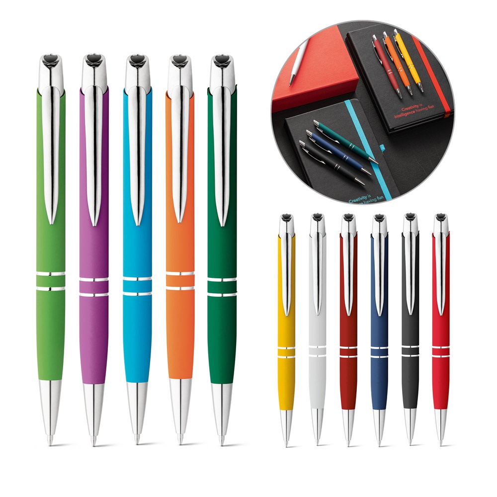 MARIETA SOFT. Aluminium balpen met clip - voor bedrijven en relatiegeschenken