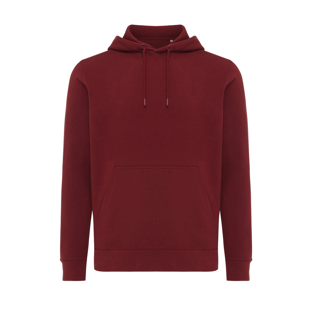 IQONIQ Rila lichtgewicht gerecycled katoen hoodie - bedrukt of onbedrukt verkrijgbaar - bordeauxrood (± PMS 19-1724TCX)