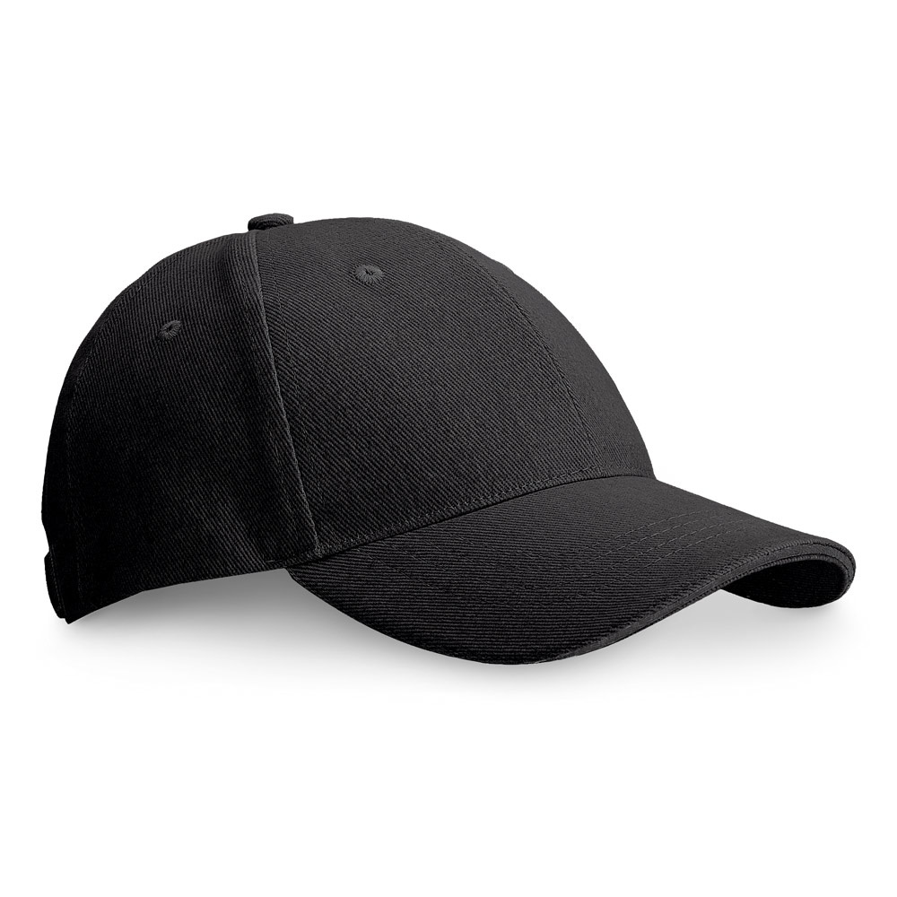 CHRISTOPHE. 100% katoenen sandwichpet (260 g/m²) - met logo of onbedrukt bestellen - zwart