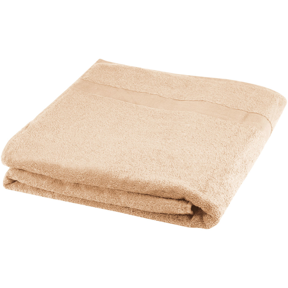 Evelyn handdoek 100 x 180 cm van 450 g/m² katoen - bedrukt of onbedrukt verkrijgbaar - Beige