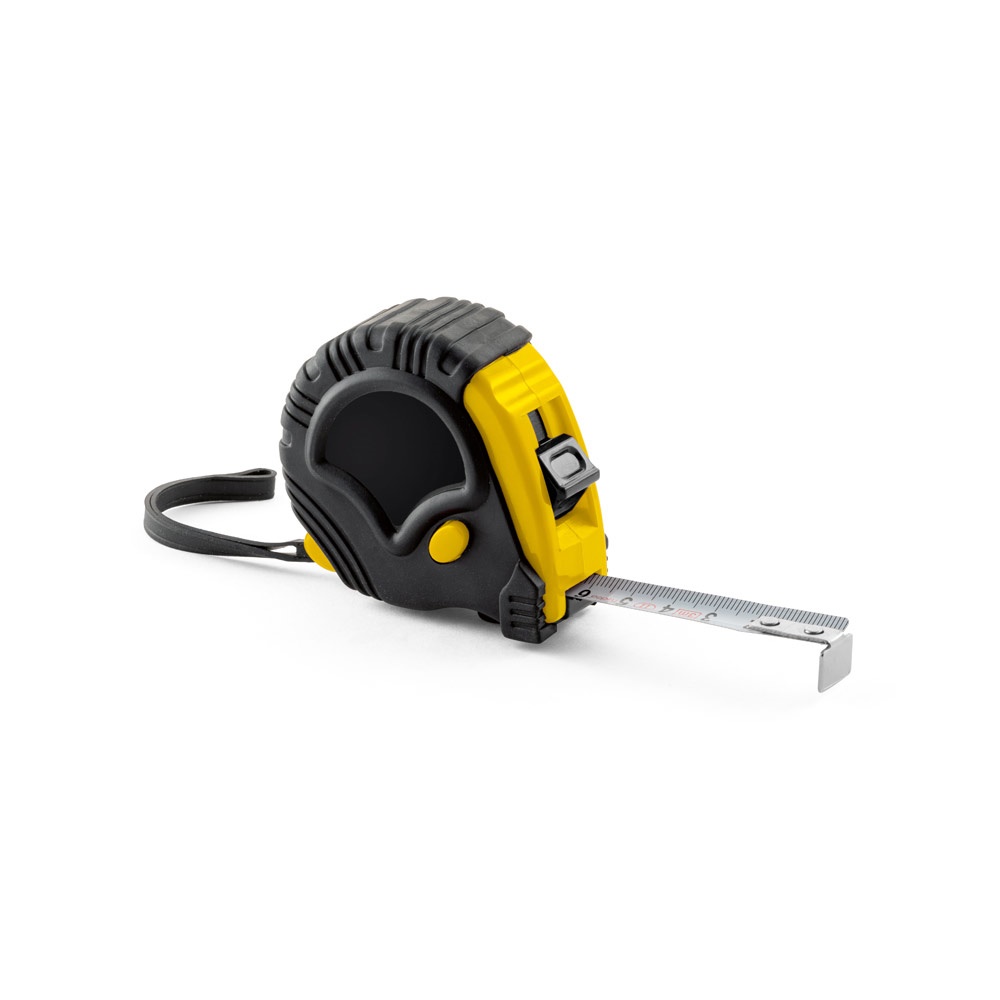 GULIVER V. Rolmaat van ABS (5 m) - voor bedrijven en relatiegeschenken - Geel