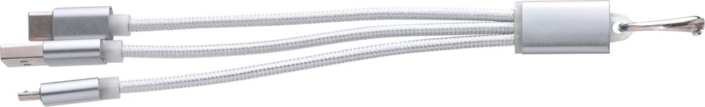 Aluminium kabel set Alvin - bedrukt of onbedrukt verkrijgbaar - Zilver
