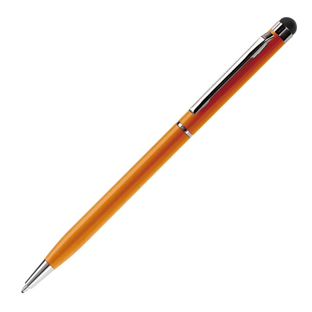 Balpen stylus metaal - bedrukt of onbedrukt verkrijgbaar - oranje