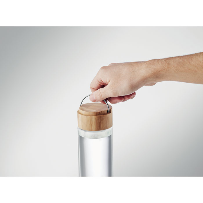 AMELAND - Glazen fles 500ml  bamboe dop