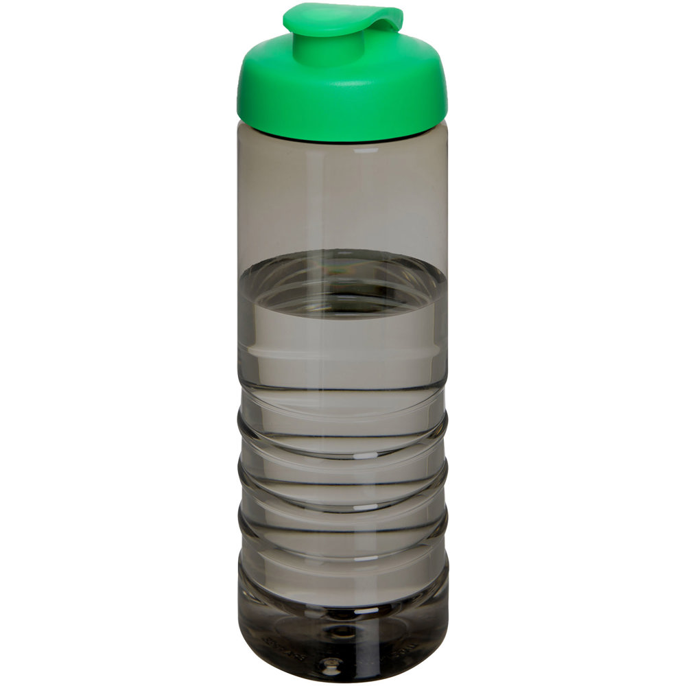 H2O Active® Eco Treble 750 ml drinkfles met klapdeksel - voor bedrijven en relatiegeschenken - Houtskool, Groen