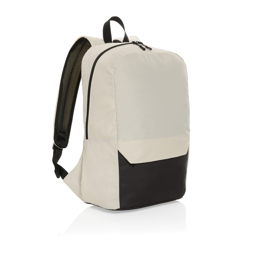 Kazu AWARE™ RPET basis 15.6" laptoprugzak - met logo of onbedrukt bestellen - gebroken wit (± PMS 12-0304 TCX)