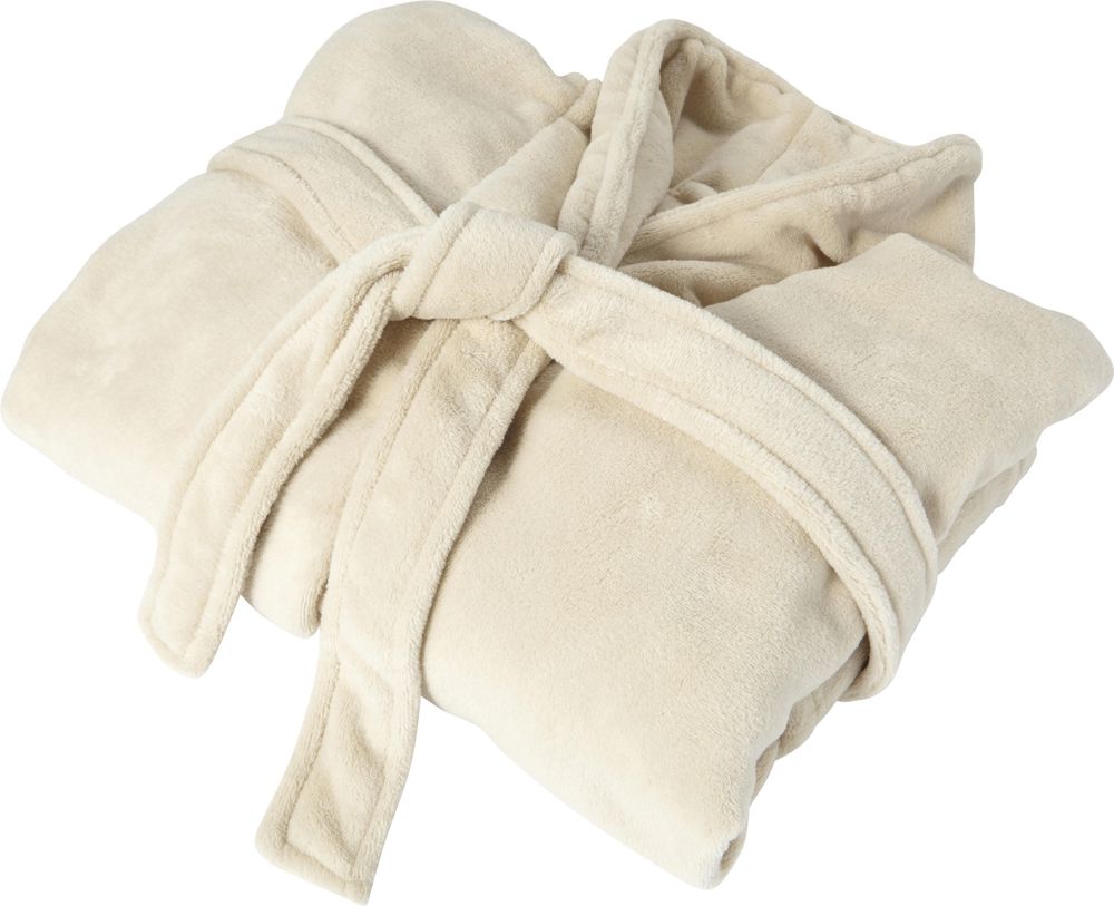Fleece (210 gr/m²) badjas Derek - kopen of bedrukken - beige