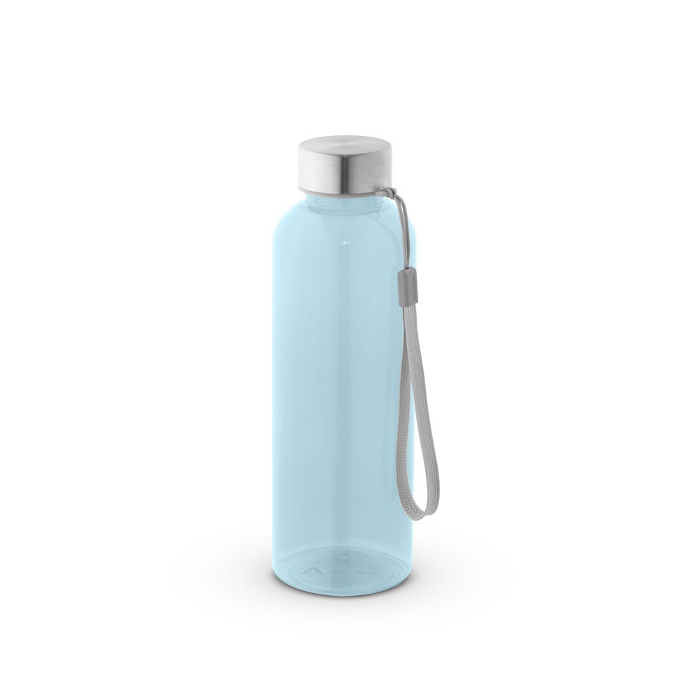 ENDERS M. Gerecycled PET (100% rPET) fles met glanzende doorschijnende afwerking 600 mL - bedrukt of onbedrukt - Aqua blauw