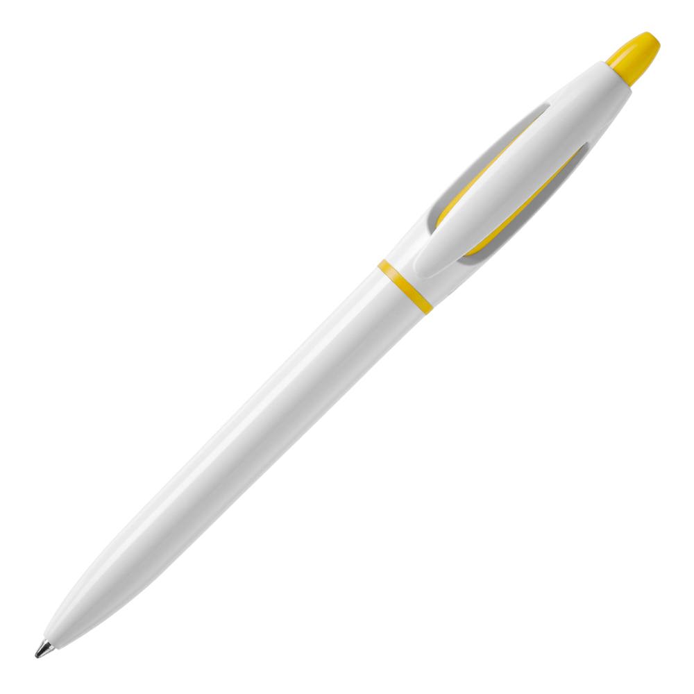 Balpen S! hardcolour - met logo of onbedrukt bestellen - Wit / Geel