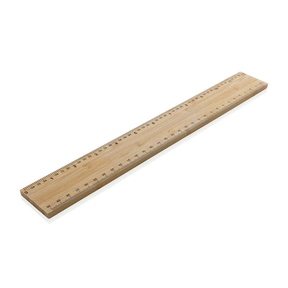 Timberson extra dikke 30cm dubbelzijdige bamboe liniaal - met logo of onbedrukt bestellen
