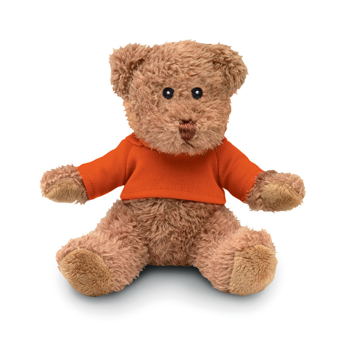 JOHNNY T - Teddybeer met T-shirt - bedrukt of onbedrukt verkrijgbaar - Oranje
