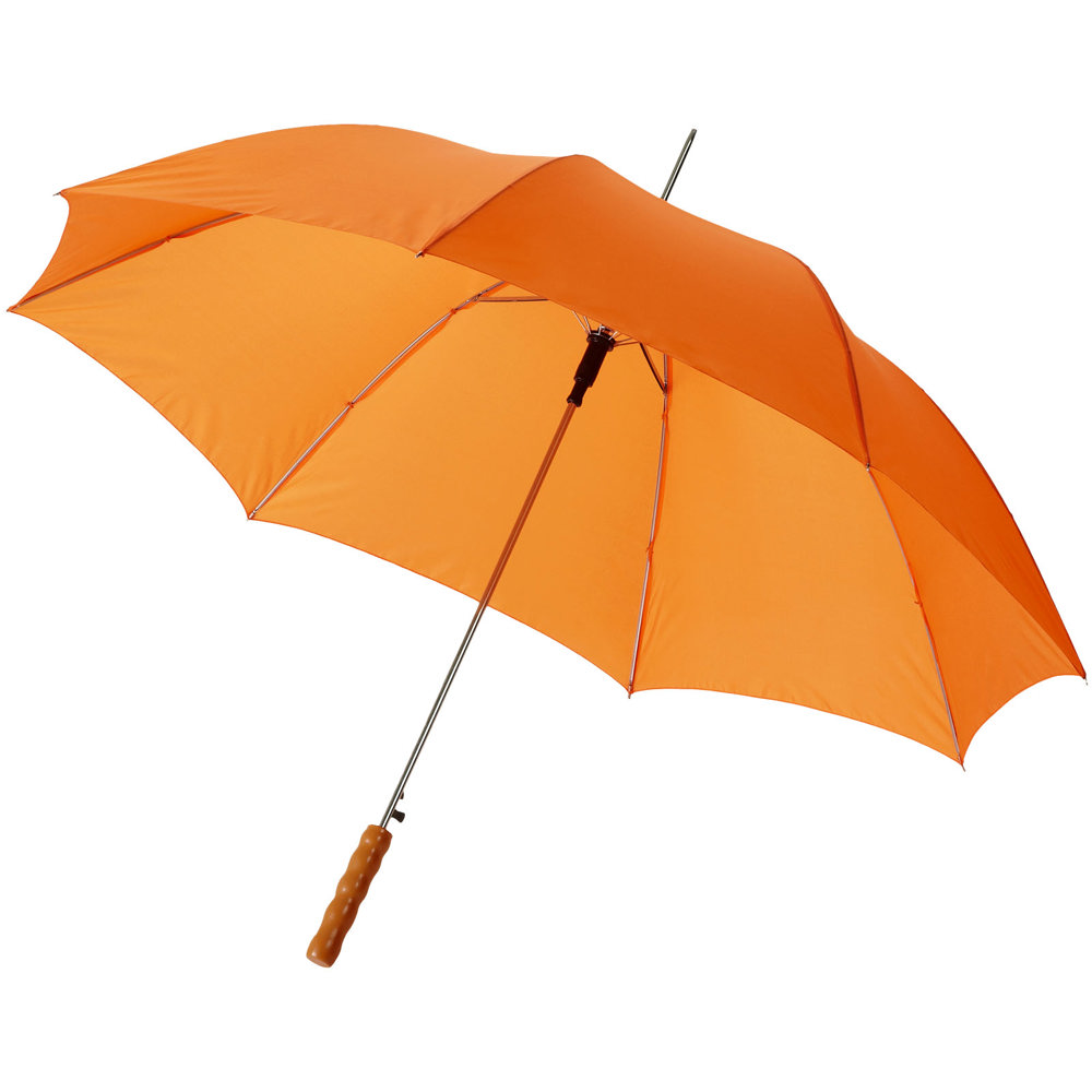 Lisa 23'' automatische paraplu met houten handvat - voor bedrijven en relatiegeschenken - Oranje