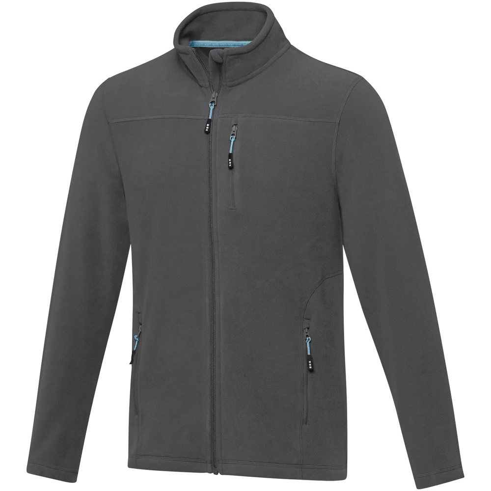 Amber GRS gerecycled heren fleece jas met volledige rits - met logo of onbedrukt bestellen - Stormgrijs