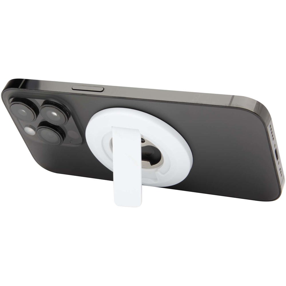 Ain magnetische telefoonstandaard van gerecycled plastic met flesopener - kopen of bedrukken - Wit