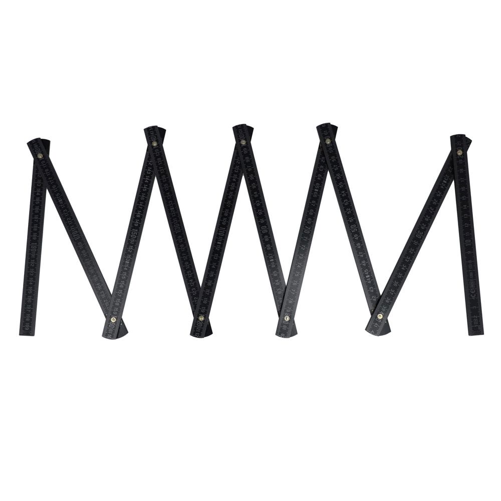Duimstok hout 2m premium gekleurd - met logo of onbedrukt bestellen - Zwart