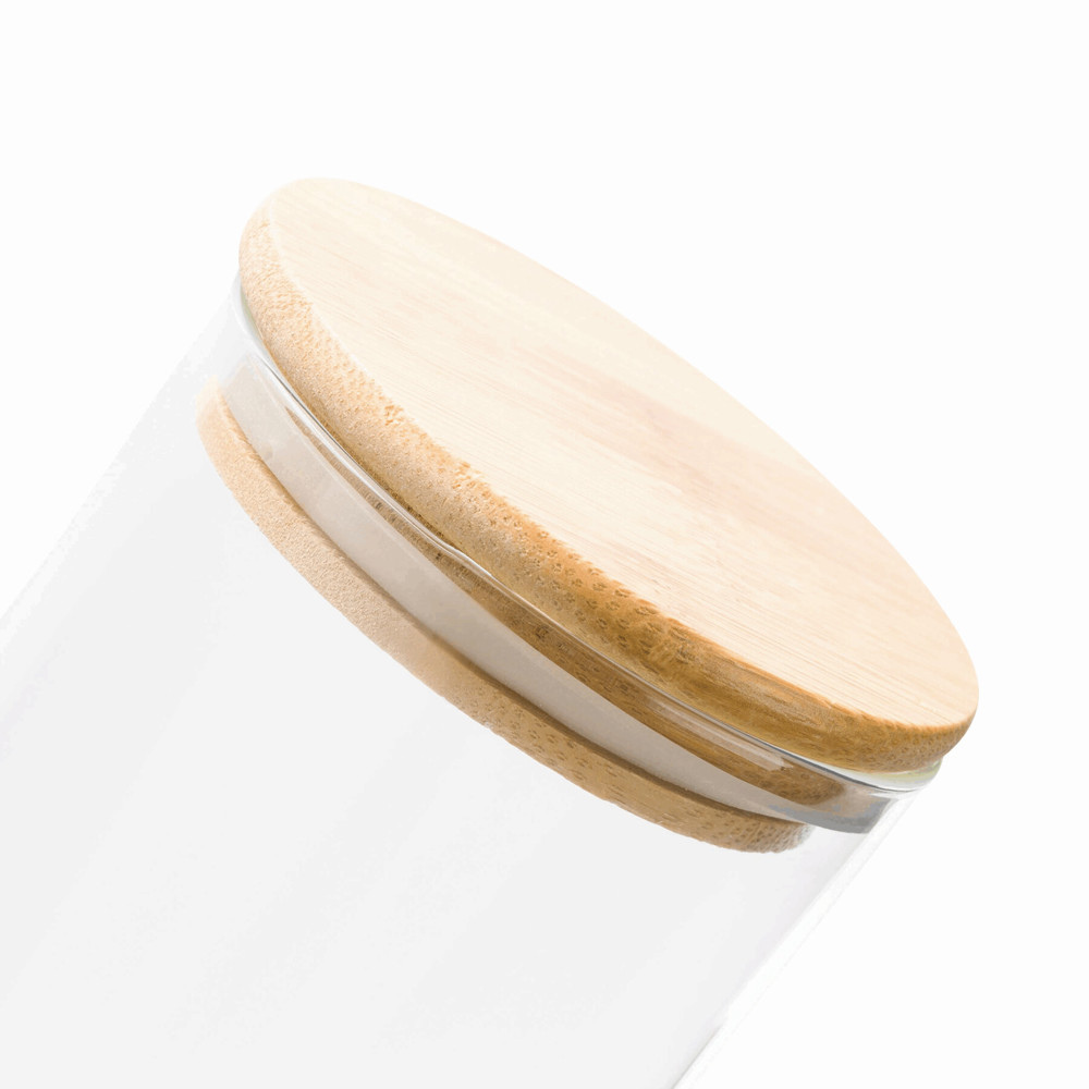 ECO STORAGE L - Glazen voorraadpot, kruiden enz., inhoud ca. 850 ml. - met logo of onbedrukt bestellen