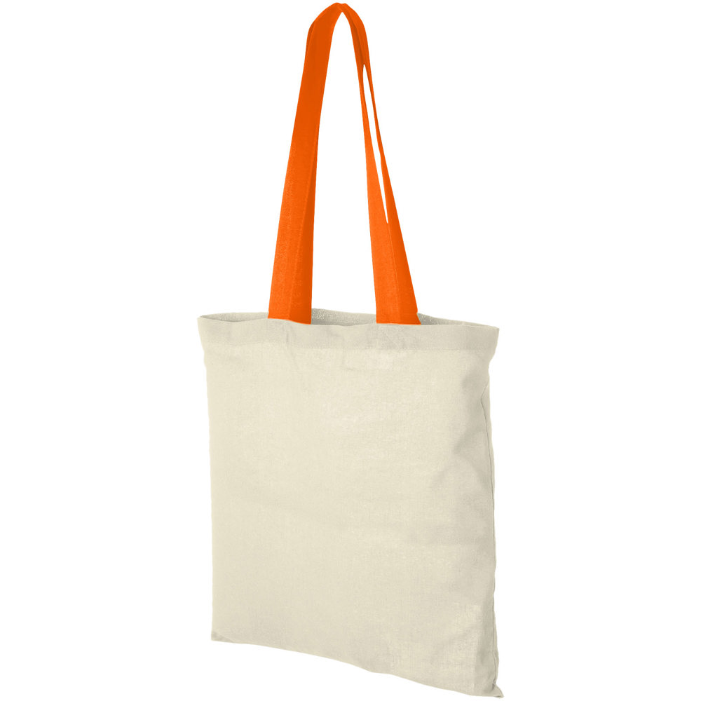 Nevada 100 g/m² katoenen draagtas 7L - voor bedrijven en relatiegeschenken - Natuur, Oranje