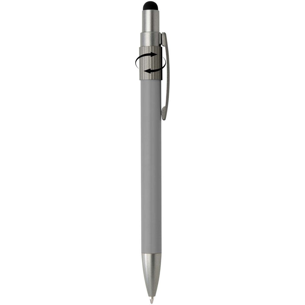 Rill RCS gerecycleerde balpen met stylus en fidget spinner (blauwe inkt)