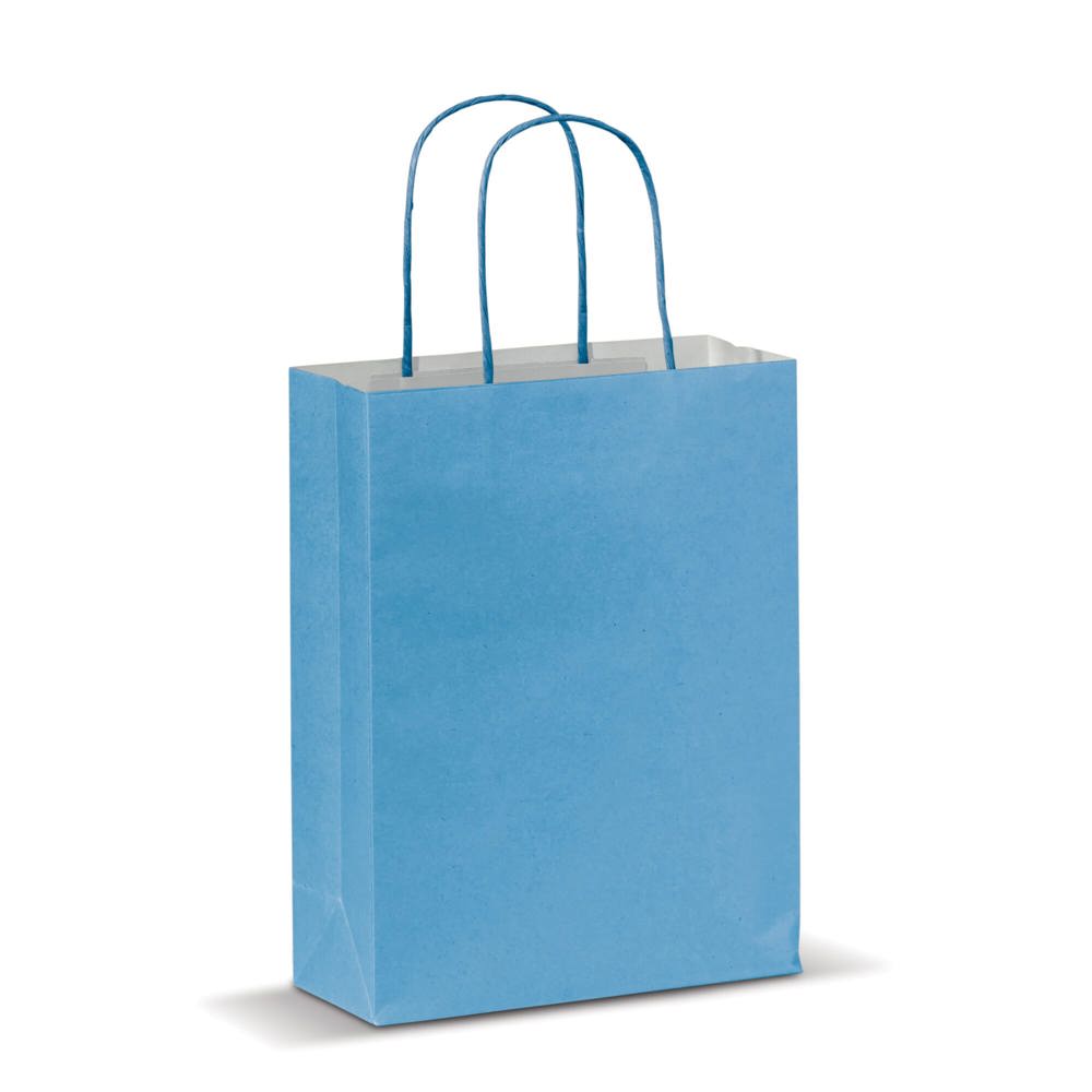 Draagtas papier klein 120g/m² - kopen of bedrukken - Lichtblauw