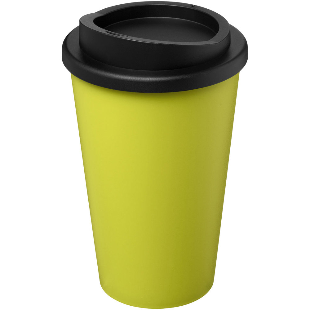 Gerecyclede americano® 350 ml geïsoleerde beker - voor bedrijven en relatiegeschenken - Lime, Zwart