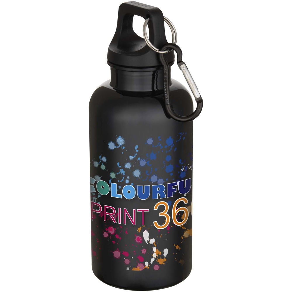 Oregon 400 ml effen waterfles van RCS gecertificeerd gerecycled plastic met karabijnhaak 