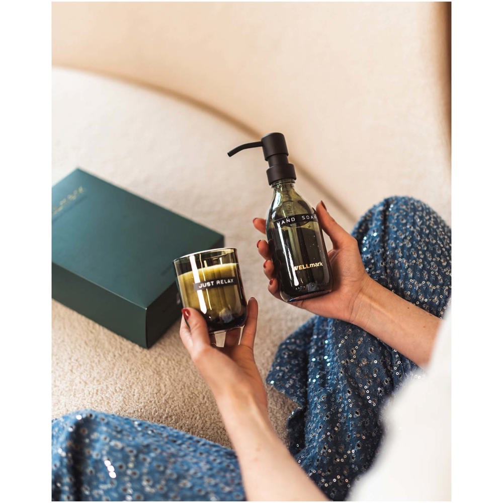 Wellmark Discovery set van 250 ml handzeepdispenser en 150 g geurkaars