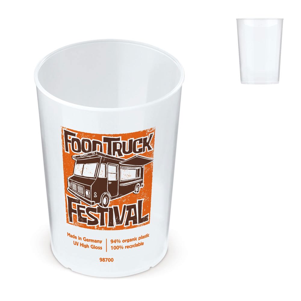 Ecologische cup biomateriaal 250ml - met logo of onbedrukt bestellen