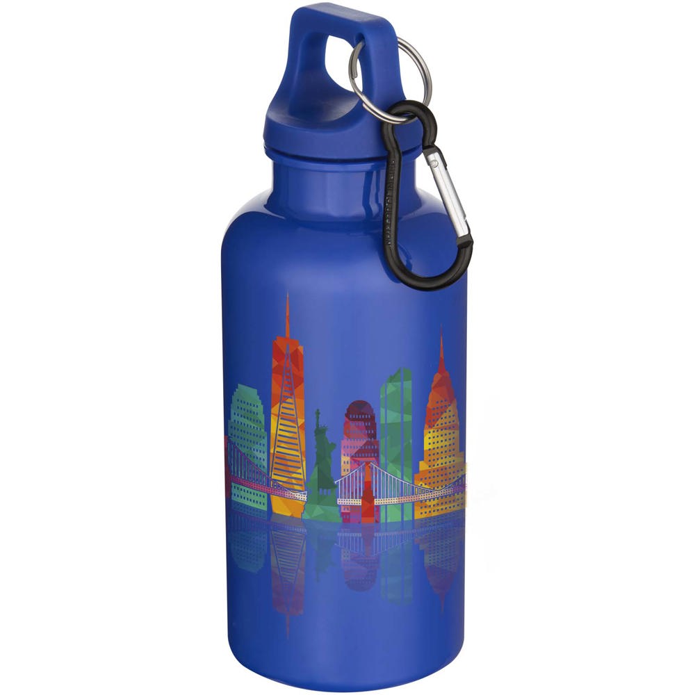Oregon 400 ml effen waterfles van RCS gecertificeerd gerecycled plastic met karabijnhaak 