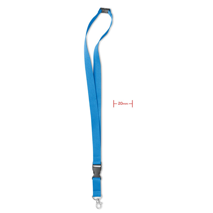 LANY - Lanyard, metalen haak. 20 mm - voor bedrijven en relatiegeschenken - turquoise