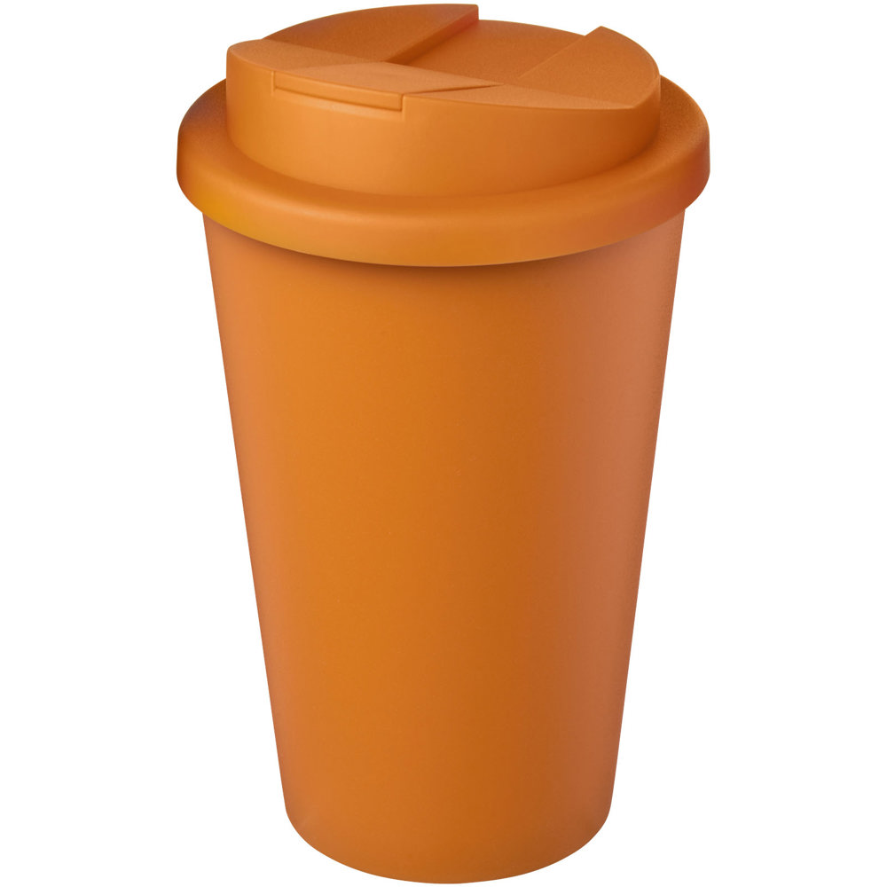 Americano® Eco 350 ml gerecyclede beker met spill-proof deksel - voor bedrijven en relatiegeschenken - oranje