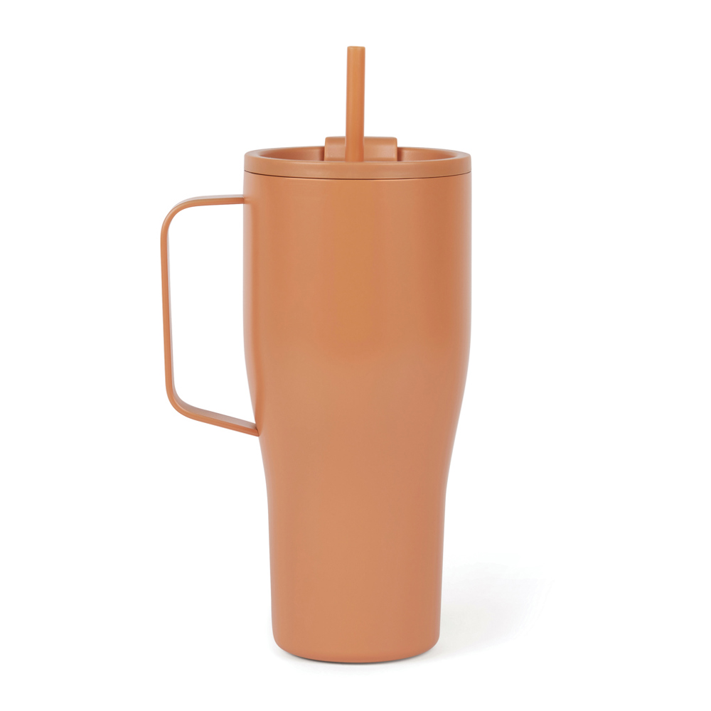 VINGA Eos voyager RCS recycled RVS 800 ML - voor bedrijven en relatiegeschenken - oranje, oranje (± PMS 7565 U/ ± PMS 7565 U)