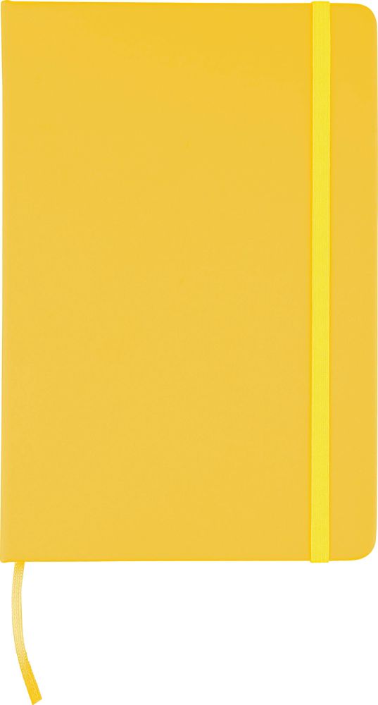 Gerecyclede PU notitieboek Eva - met logo of onbedrukt bestellen - geel
