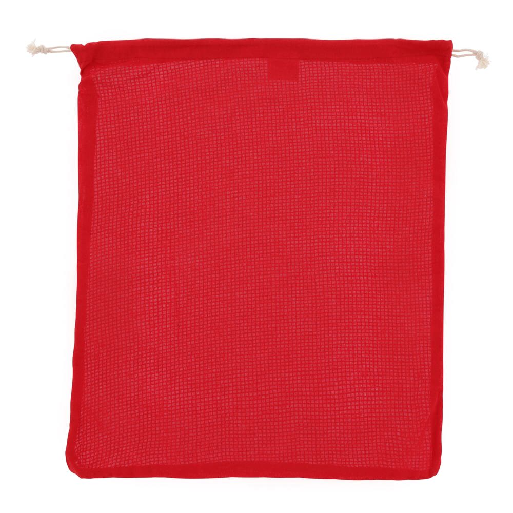 Herbruikbaar groente & fruit zakje OEKO-TEX® katoen 40x45cm - met logo of onbedrukt bestellen - Rood