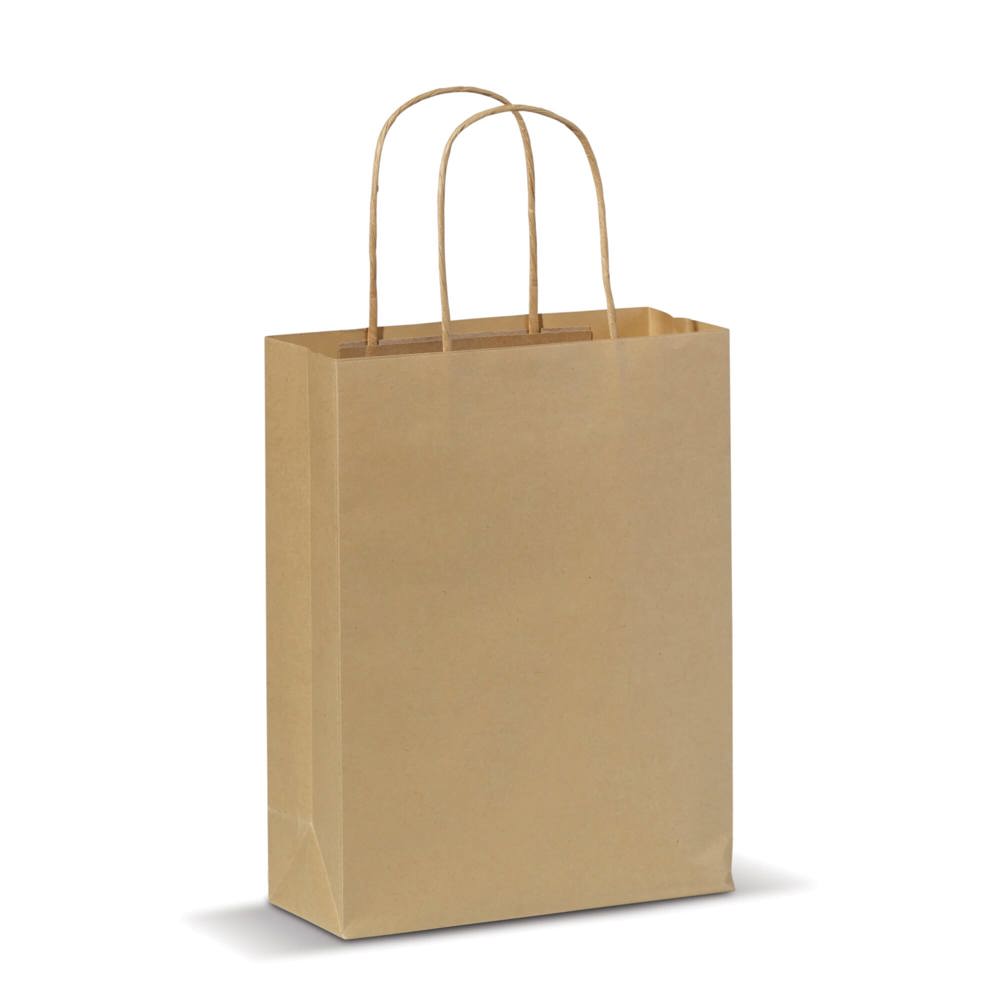 Draagtas papier klein 120g/m² - kopen of bedrukken - Licht Bruin
