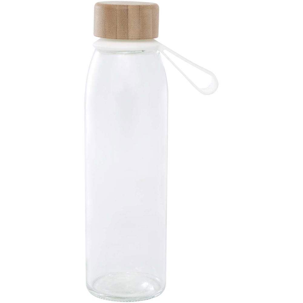 Porto 500 ml glazen waterfles met siliconen handgreep en bamboe deksel 