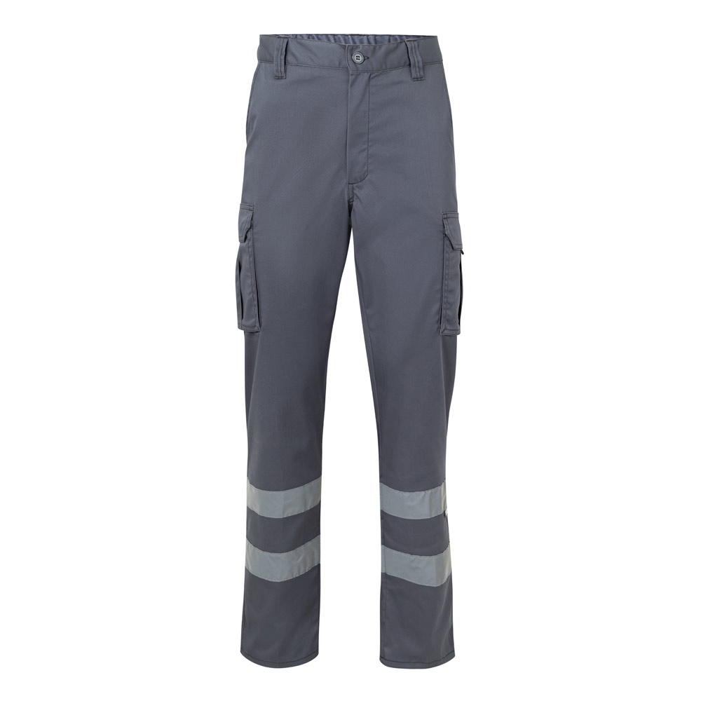 VL DIONYSUS. Multi-pocket stretchbroek (240g/m²), in katoen (46%), EME (38%) en polyester (16%) - met logo of - Grijs