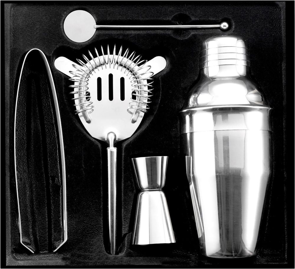 RVS cocktailset Natalina - met logo of onbedrukt bestellen - Zilver