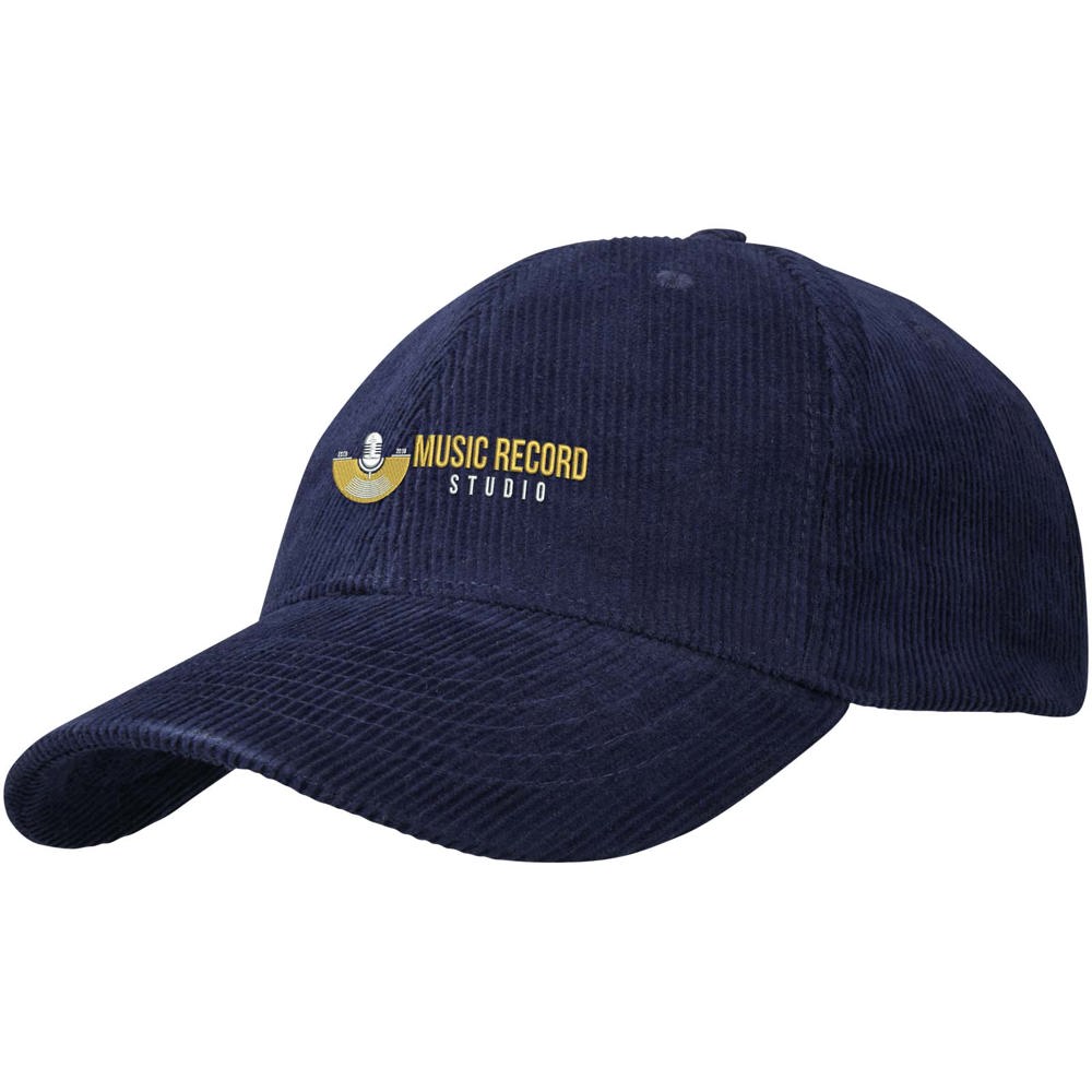 Hutton 280 g/m² 6 panel cap van gerecycled corduroy