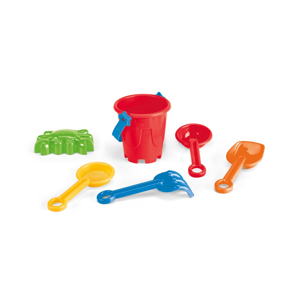 VALLARTA. PP strandemmer met 5 accessoires - voor bedrijven en relatiegeschenken - rood