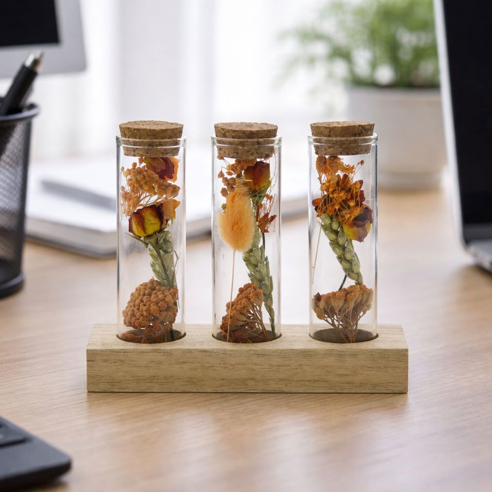 Dried Flowers - Trio tube & wood, Zwart