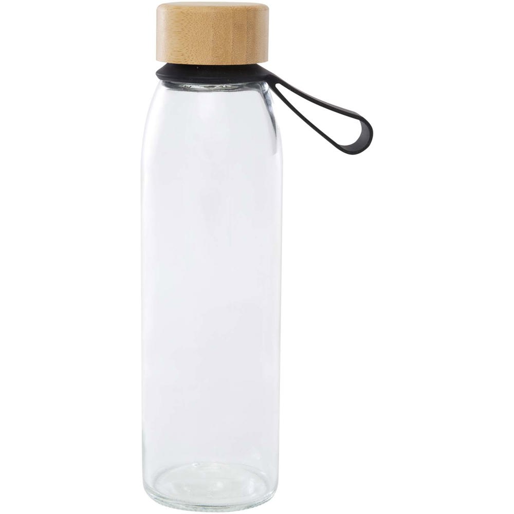 Porto 500 ml glazen waterfles met siliconen handgreep en bamboe deksel 