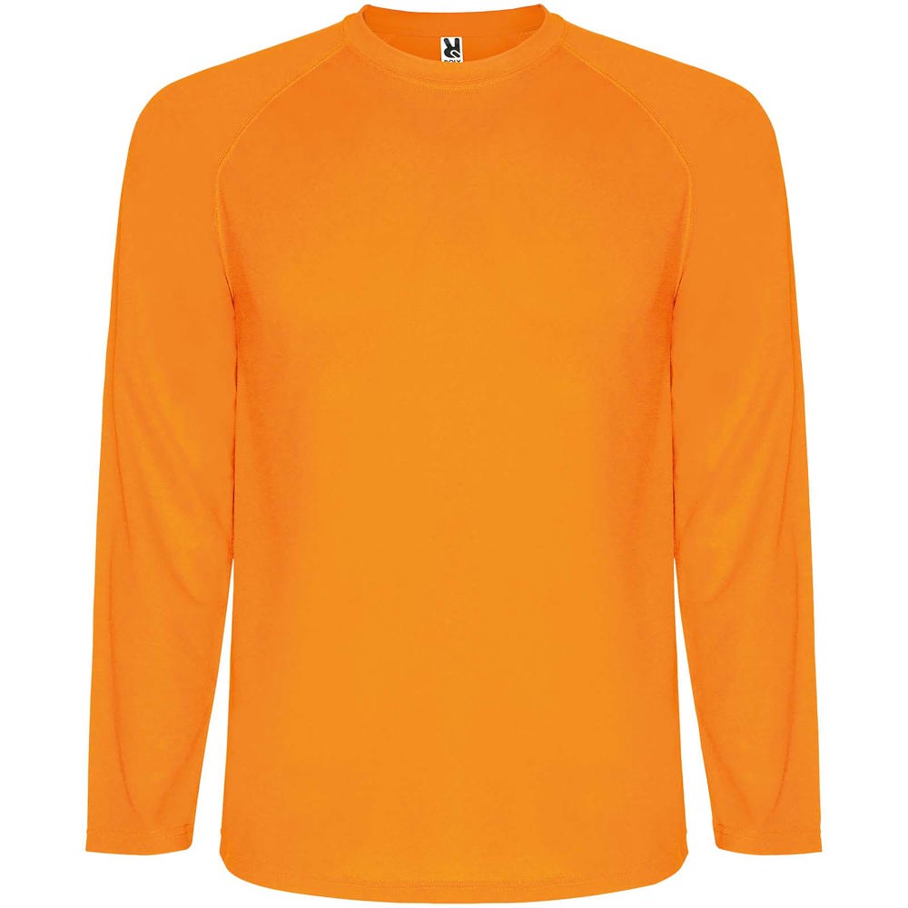 Montecarlo kinder sport t-shirt lange mouw - voor bedrijven en relatiegeschenken - Fluor oranje