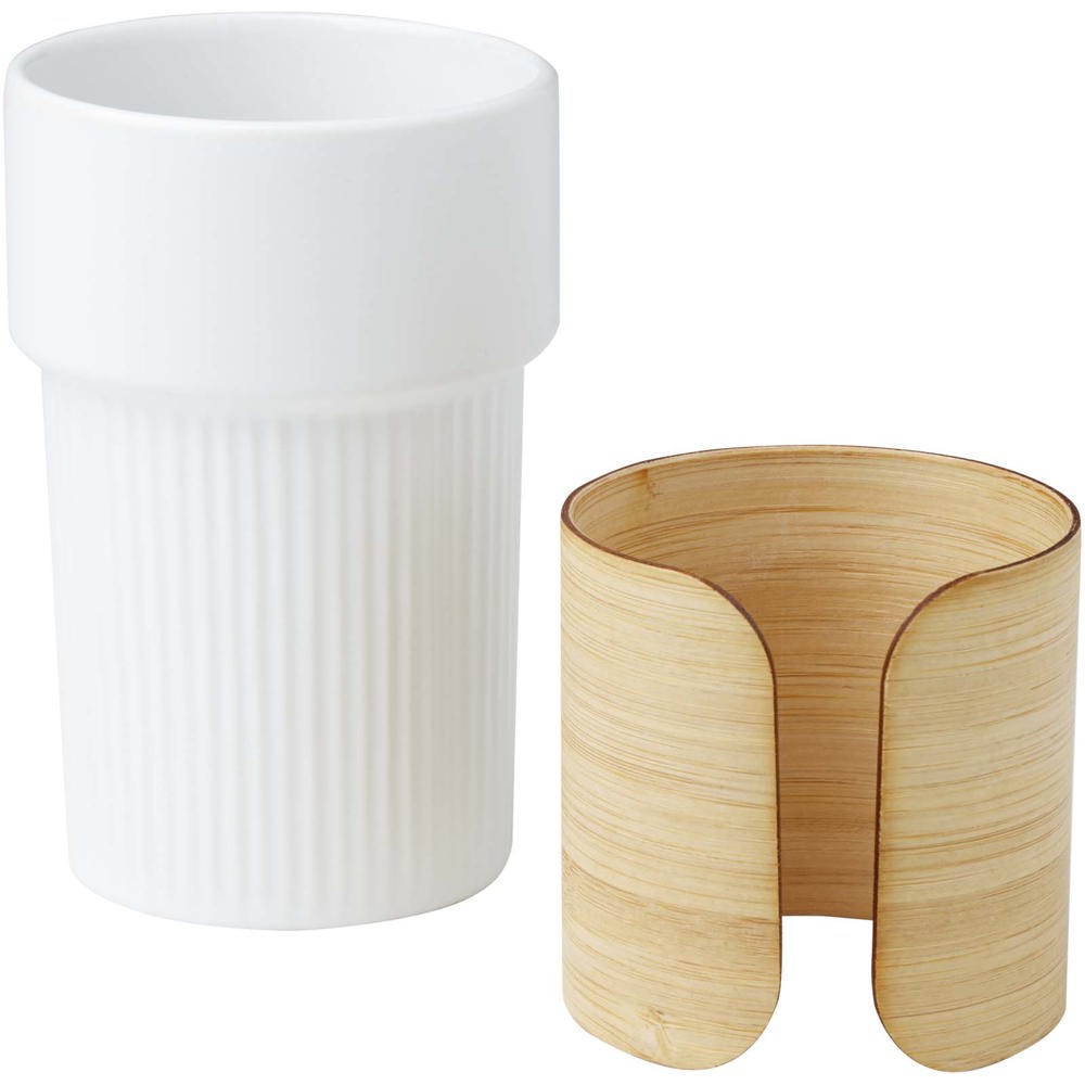 Fika 340 ml beker met bamboe hoes